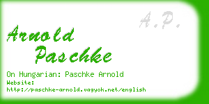 arnold paschke business card